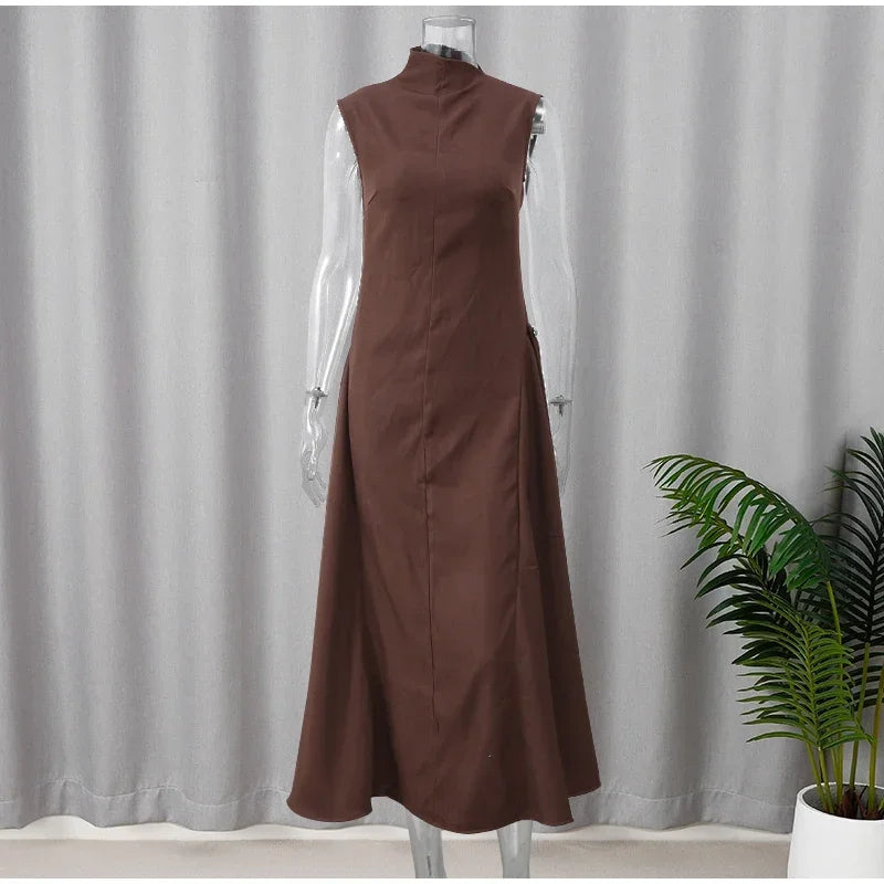 Contrast Patchwork Irregular Hem Evening Dress