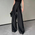 High Waist Wide Leg Straight Trousers