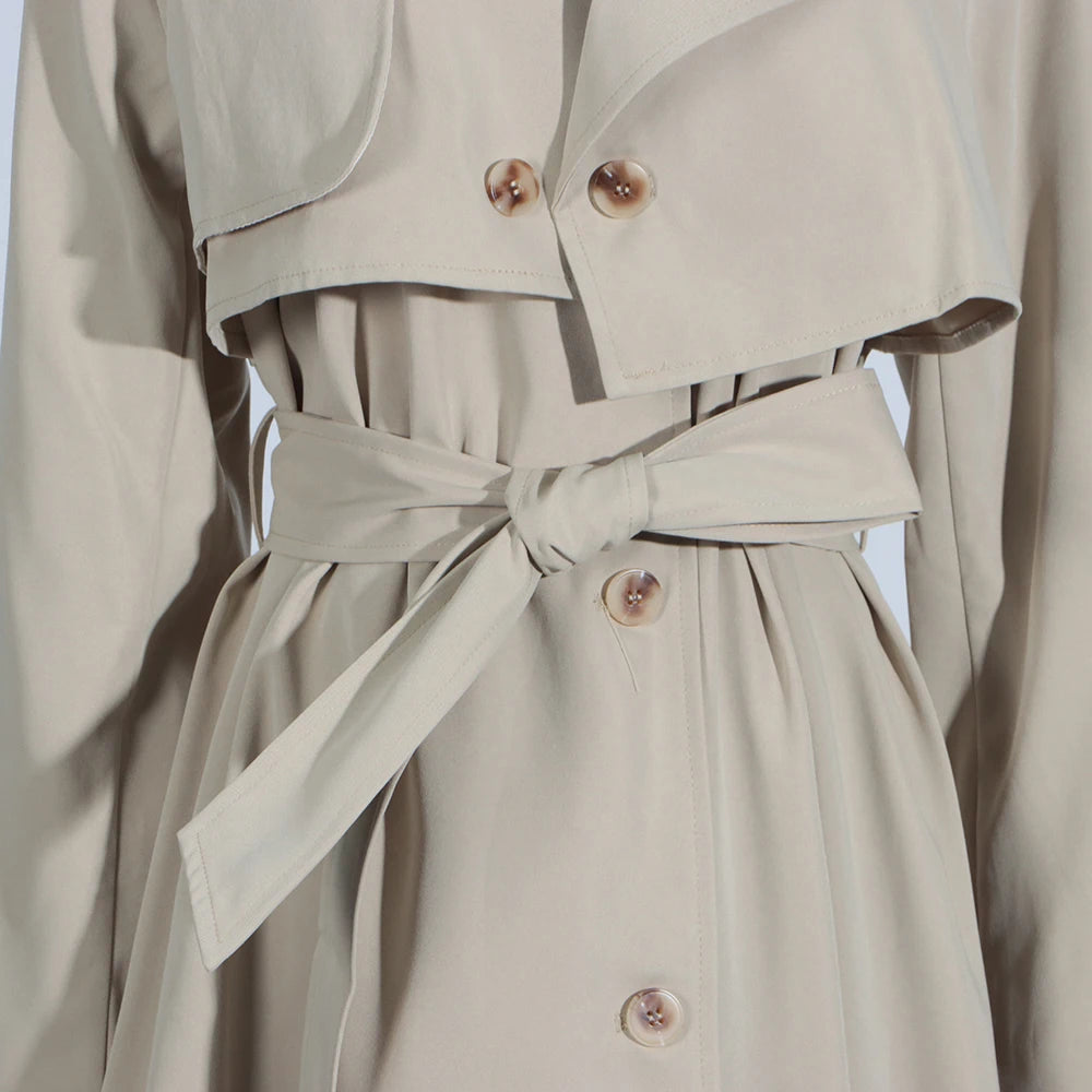 Asymmetric Lace-Up Trench Coat