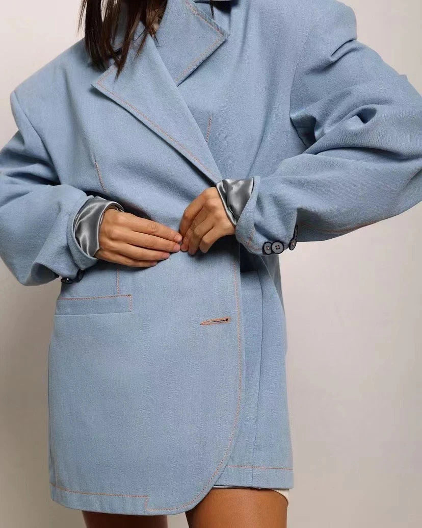 Minimalist Lapel Button Jacket