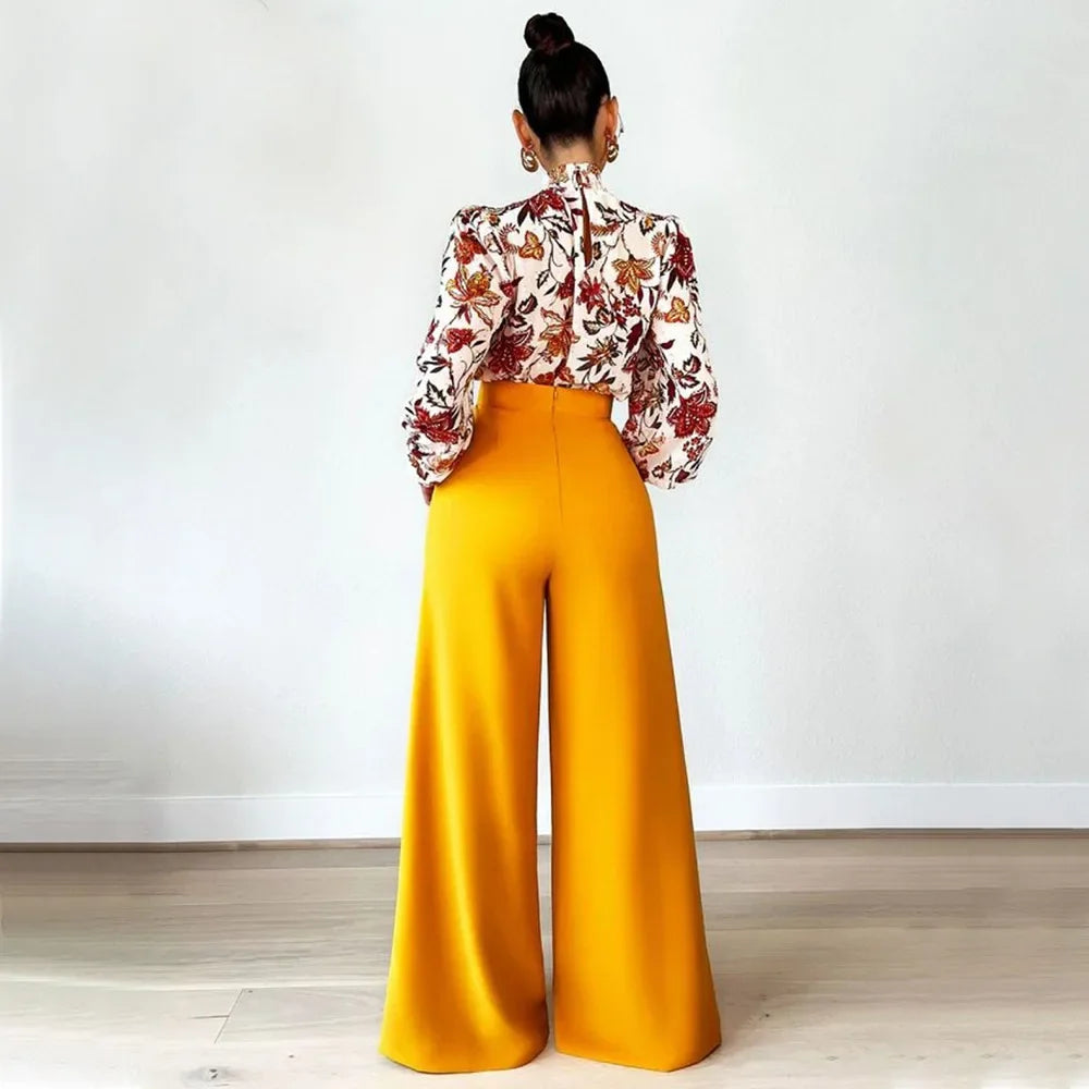 Asymmetric High-Waist Wide-Leg Trousers