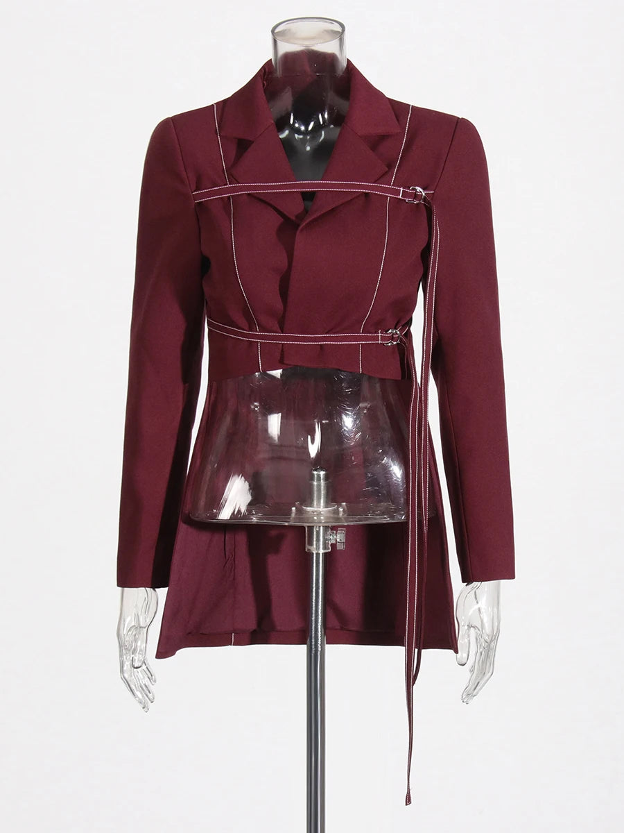 Notch Lapel Top & Straight Trousers Set