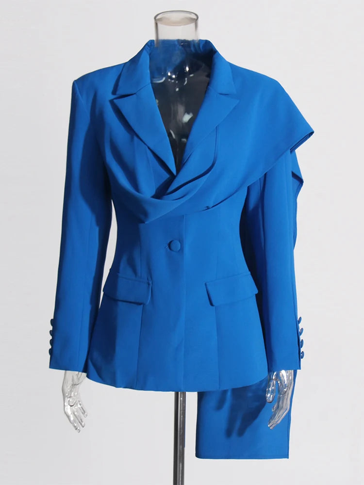 Patchwork Notch Lapel Blazer