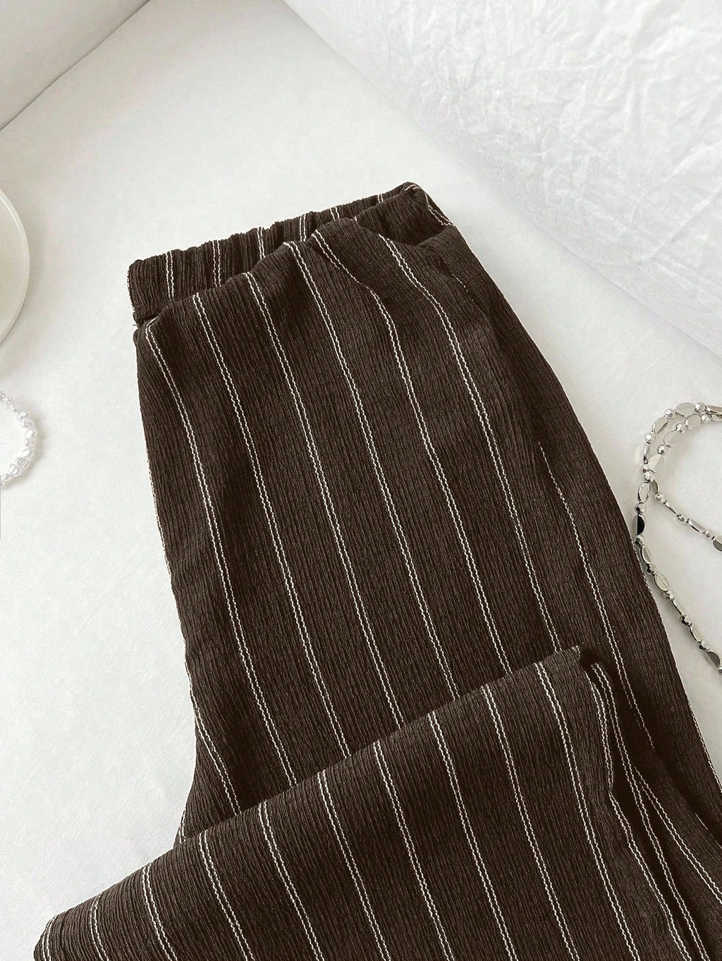 High Waist Striped Wide Leg Pants