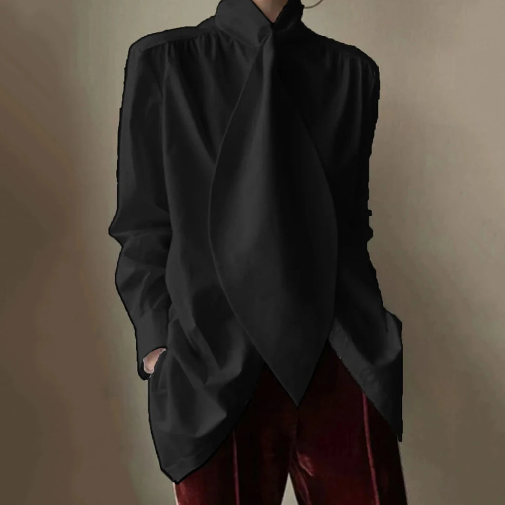 High-Neck Loose Fit Work Shirt
