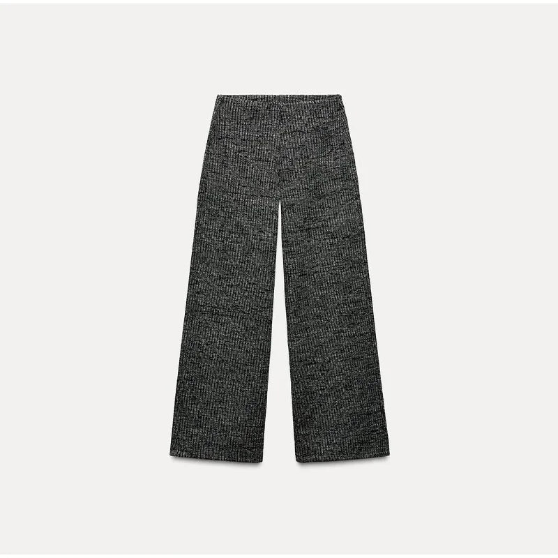 Knit Sleeveless Vest & Wide-Leg Trousers Set