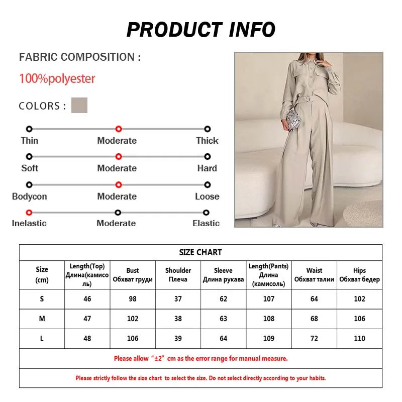 Lapel Shirt & High-Waist Trousers Set