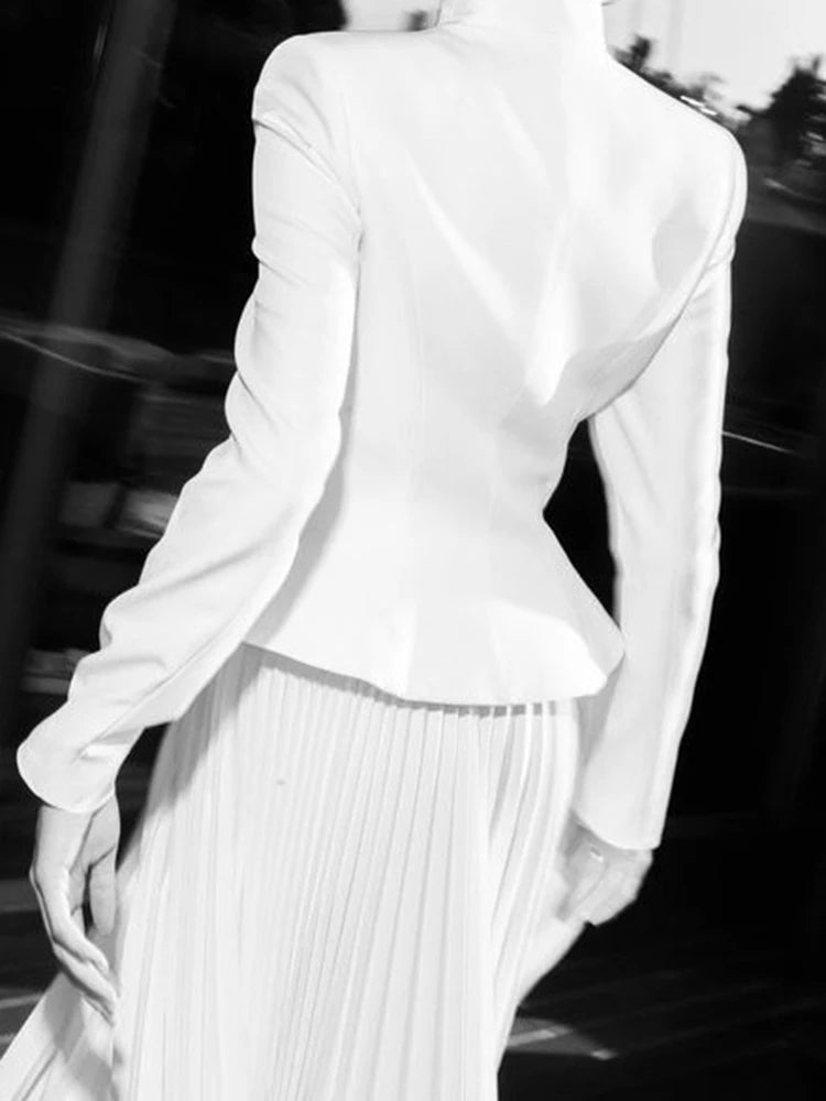 Stand Collar Top & Floor-Length Skirt Set