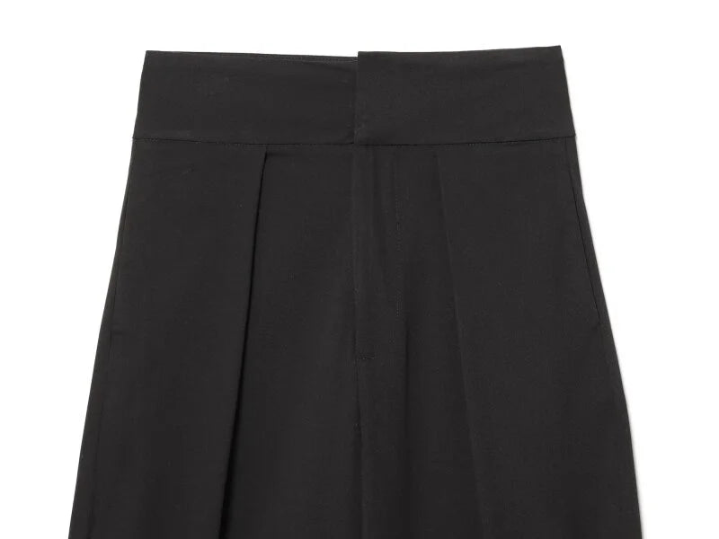 Wide Leg Pleated Trousers