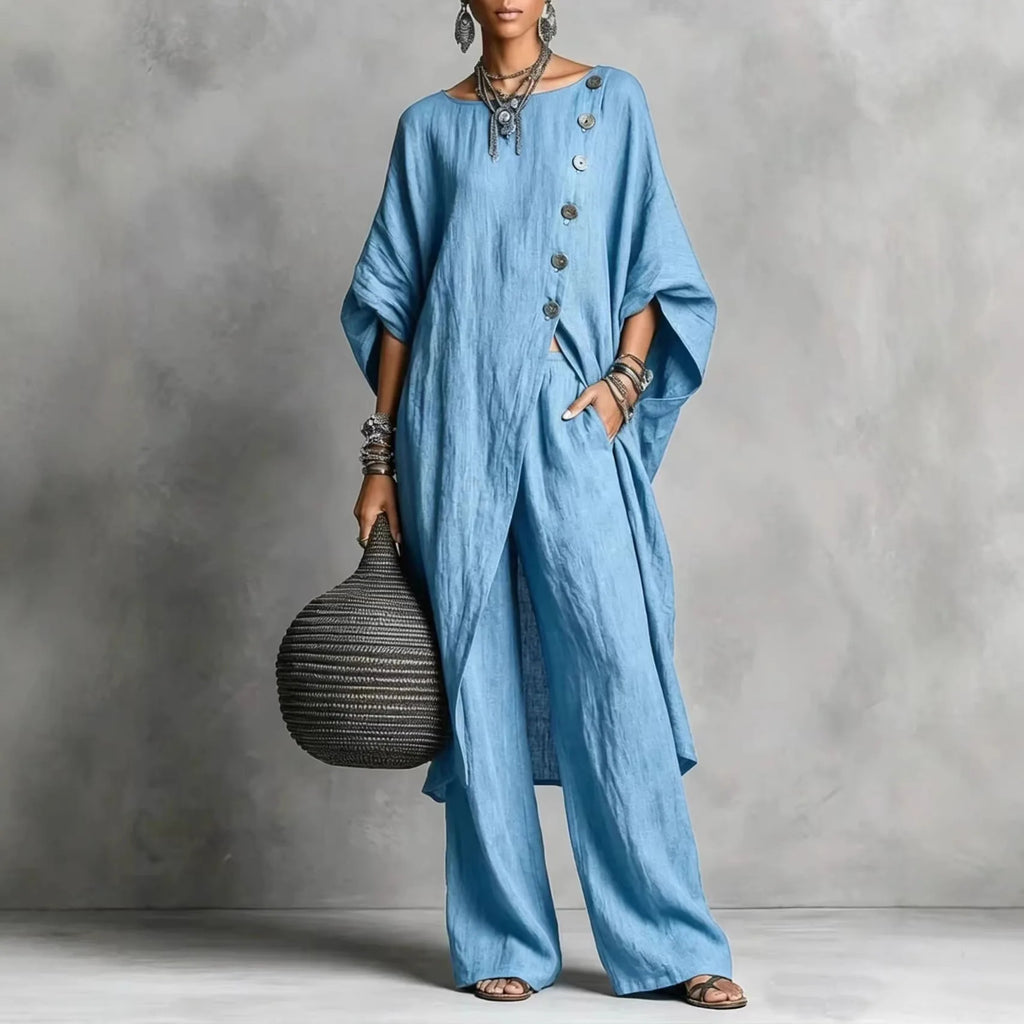Batwing Sleeve Tunic & Wide Leg Pants Set