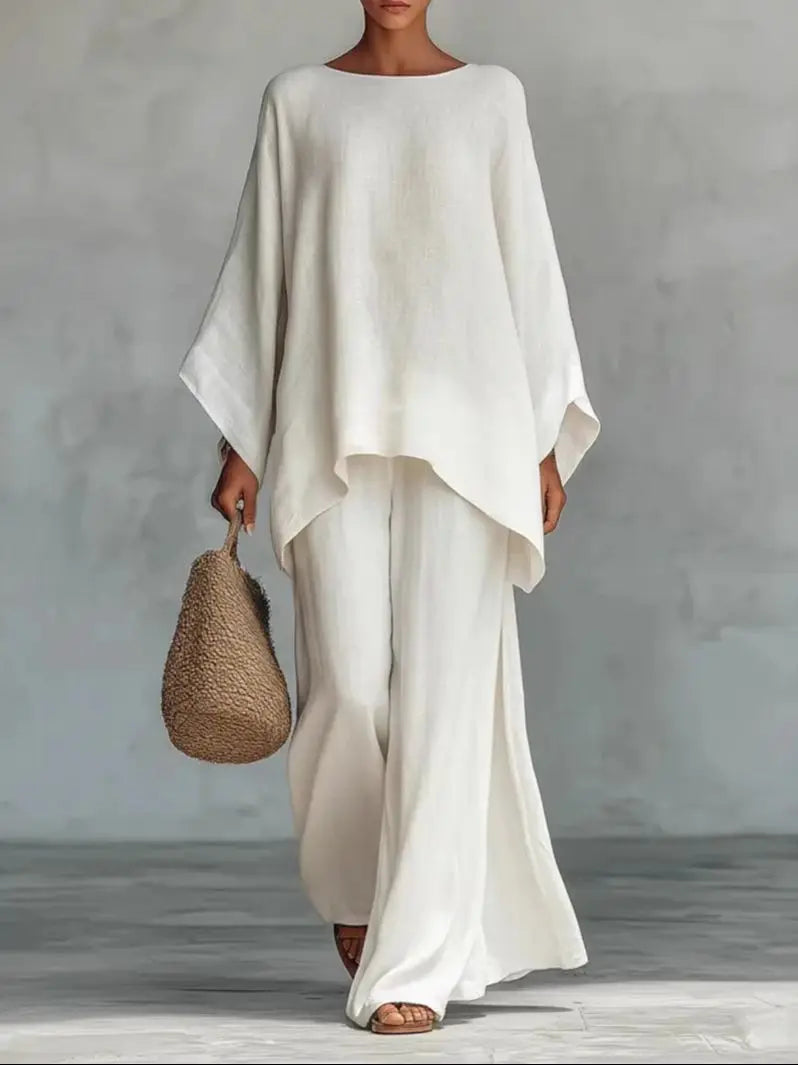 Casual Shirt & Wide Leg Pants Set
