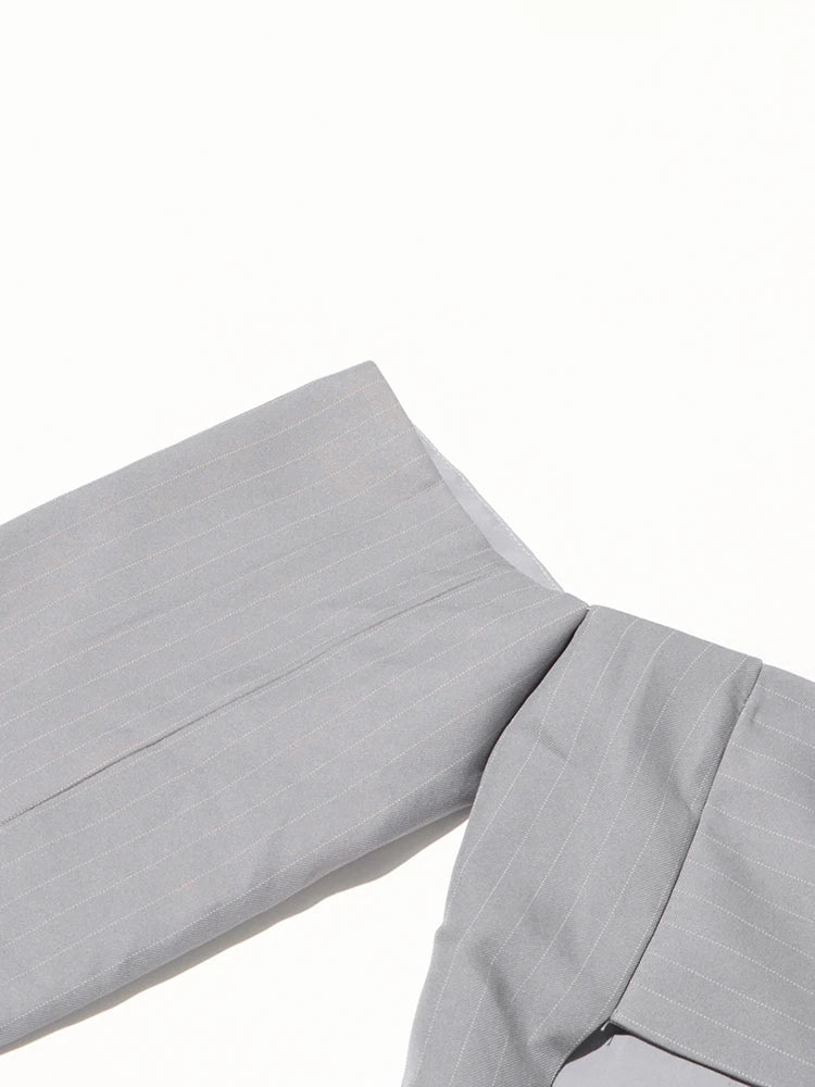 Strapless Hollow-Out Top & Wide-Leg Trousers Set