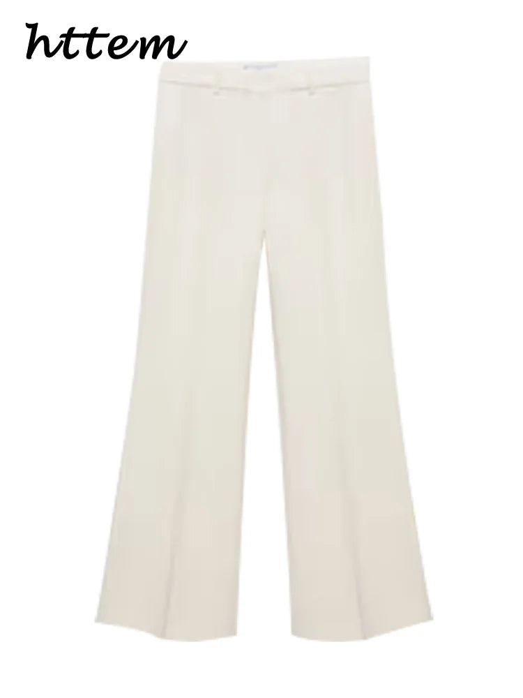 Belted Blazer & Wide-Leg Flare Trousers Set