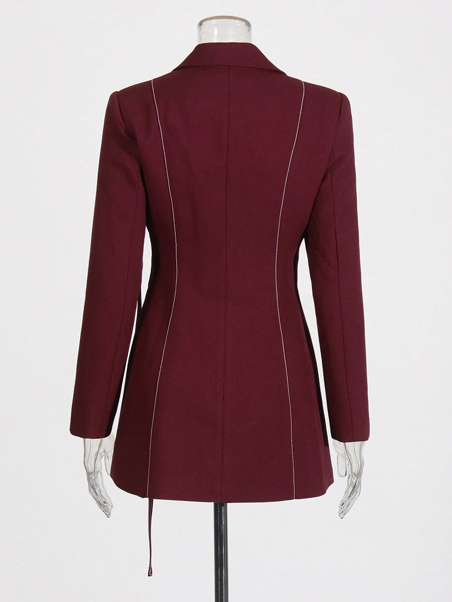 Notch Lapel Top & Straight Trousers Set