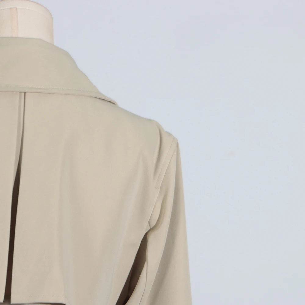Asymmetric Lace-Up Trench Coat