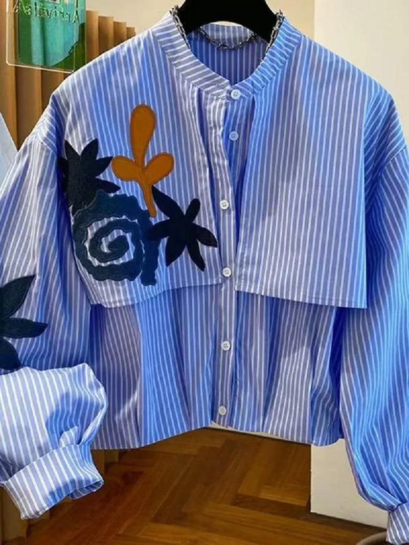 Embroidered Round Neck Blouse