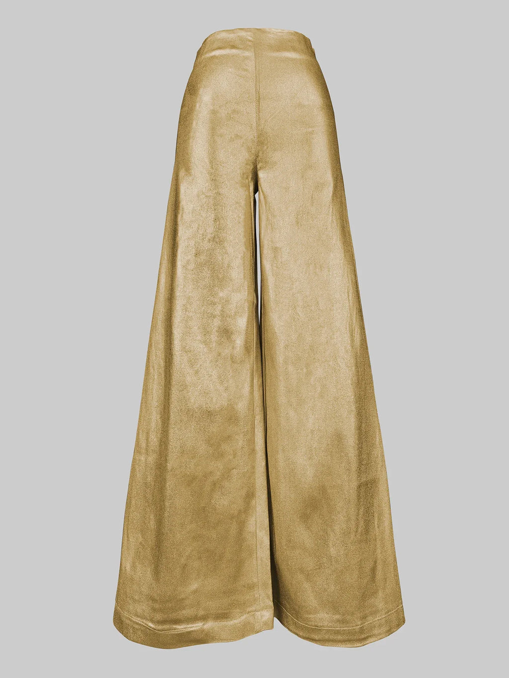 Gold High-Waist Wide-Leg Evening Trousers
