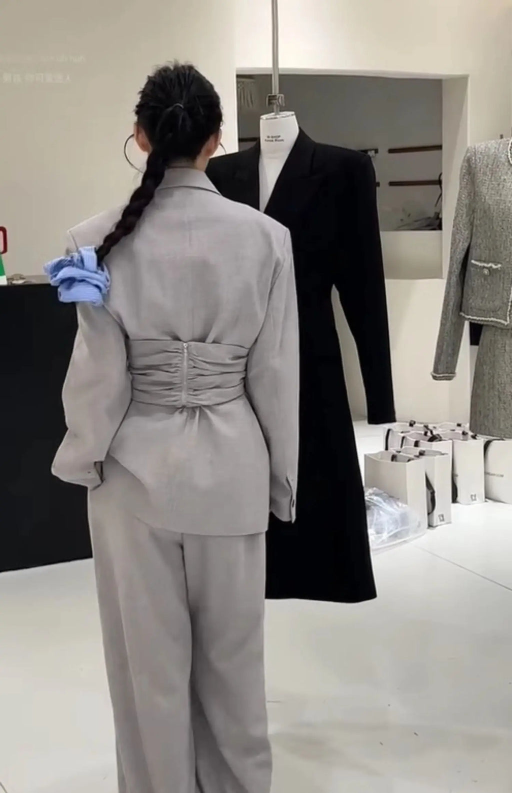 One-Button Notch Lapel Blazer & Trousers Set