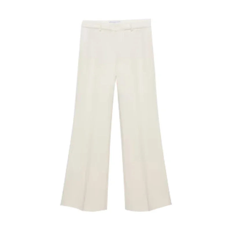 Belted Blazer & Wide-Leg Flare Trousers Set