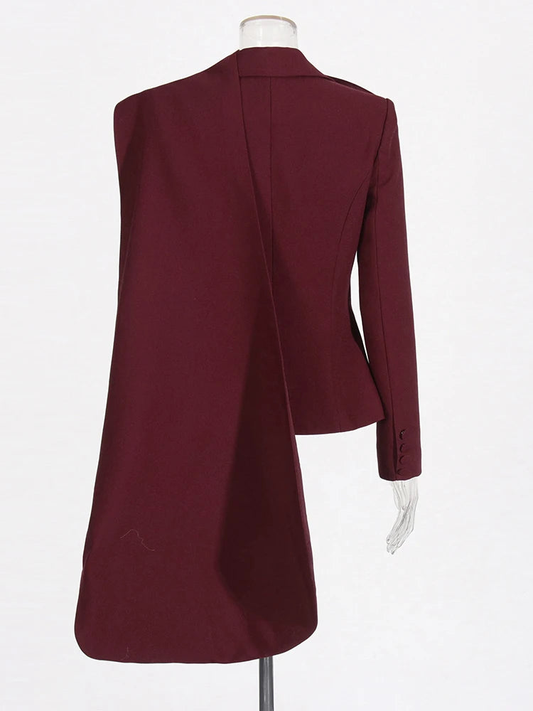Scarf Collar Patchwork Jacket