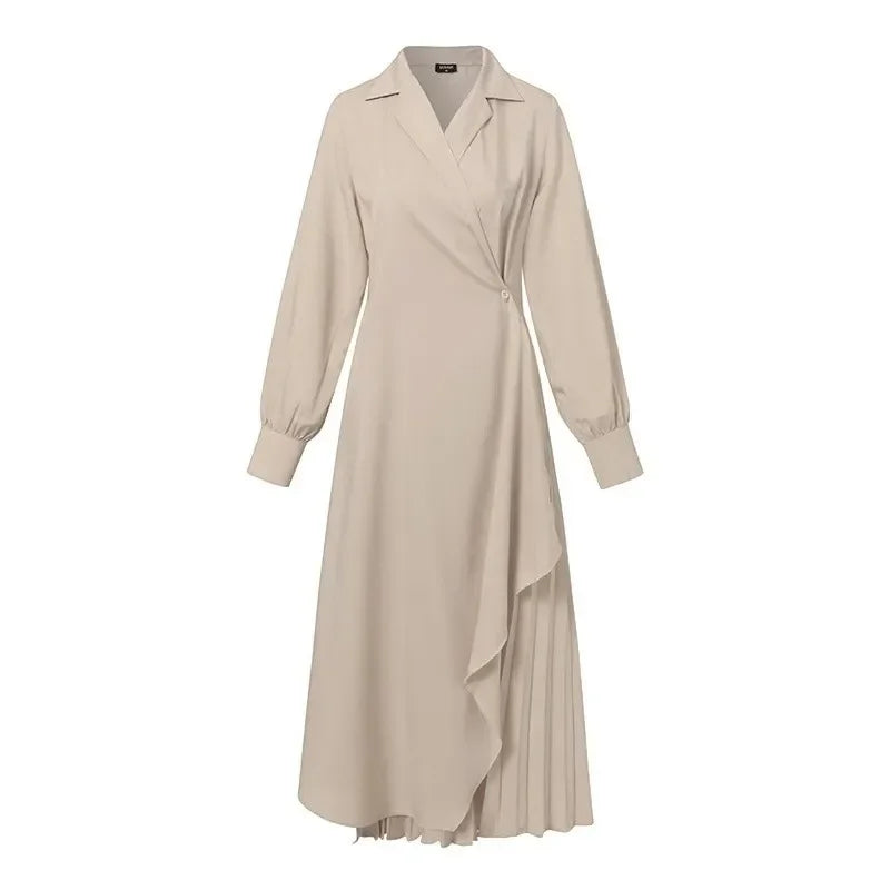 Waist-Cinched Maxi Shirt Dress