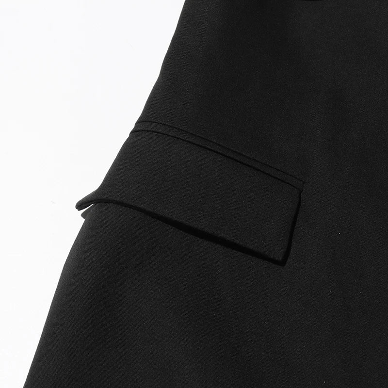 Belted Lapel Sleeveless Waistcoat