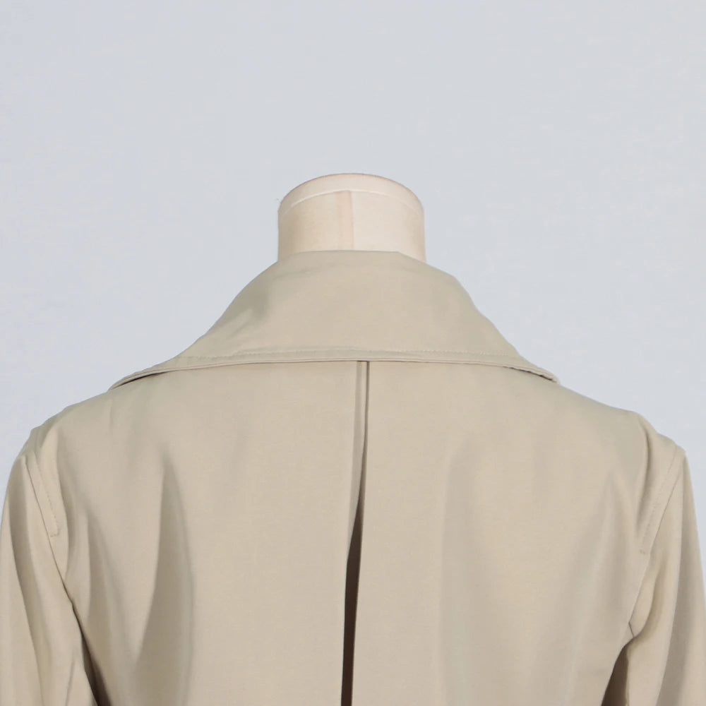 Asymmetric Lace-Up Trench Coat