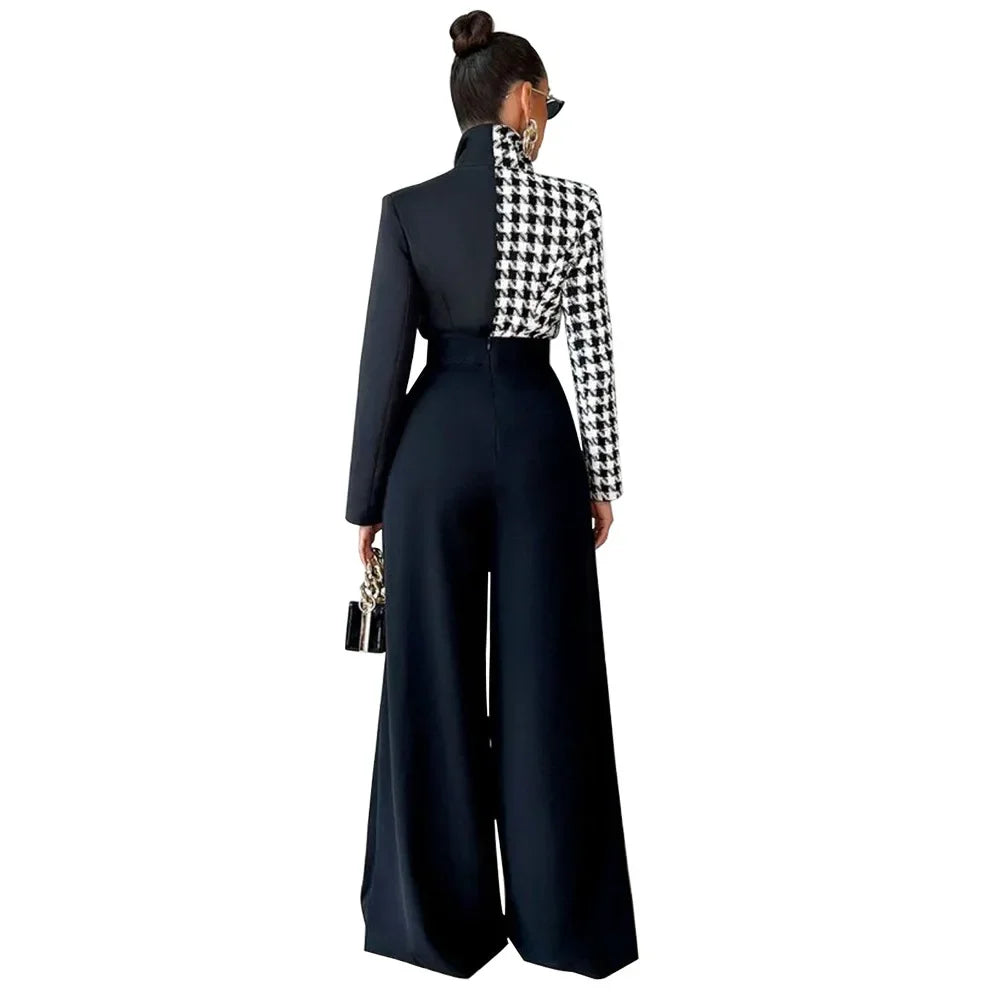 Asymmetric High-Waist Wide-Leg Trousers