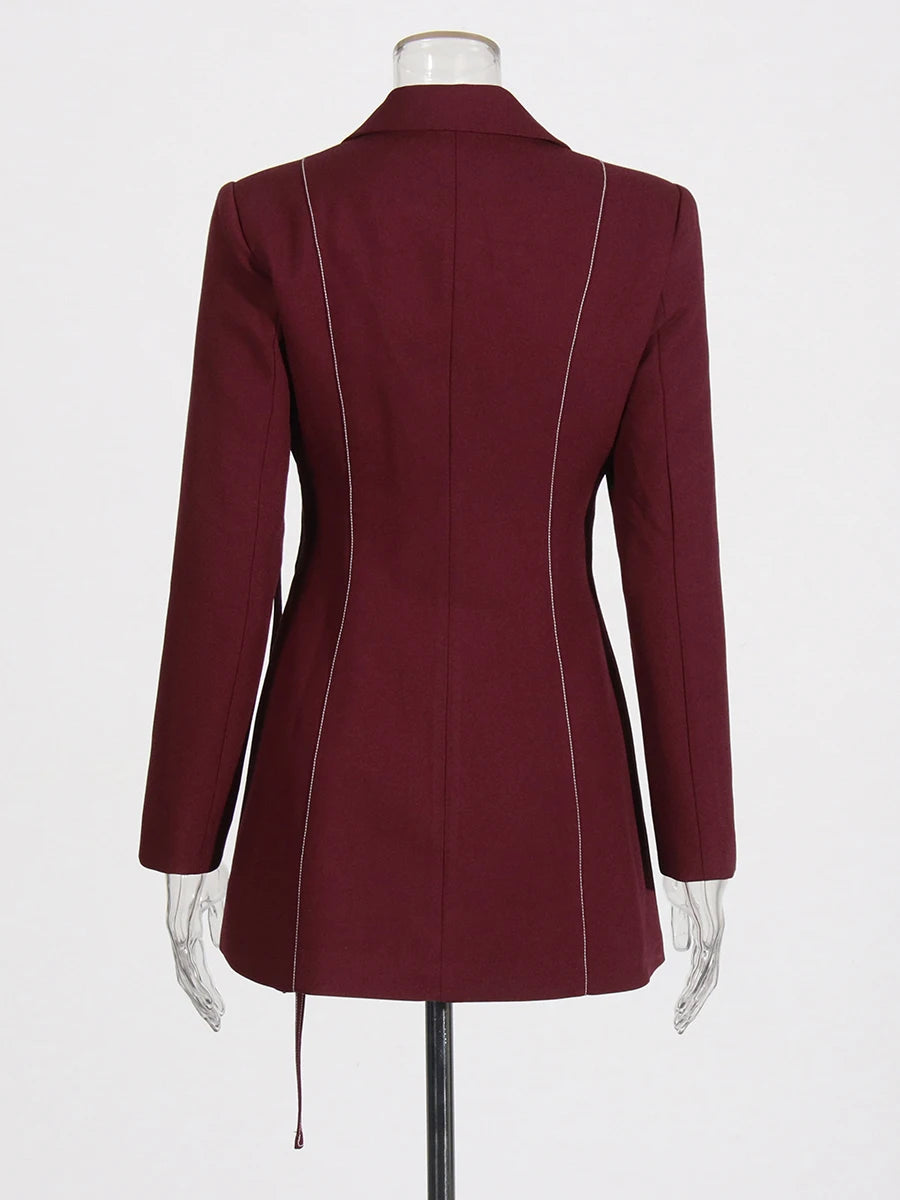 Notch Lapel Top & Straight Trousers Set