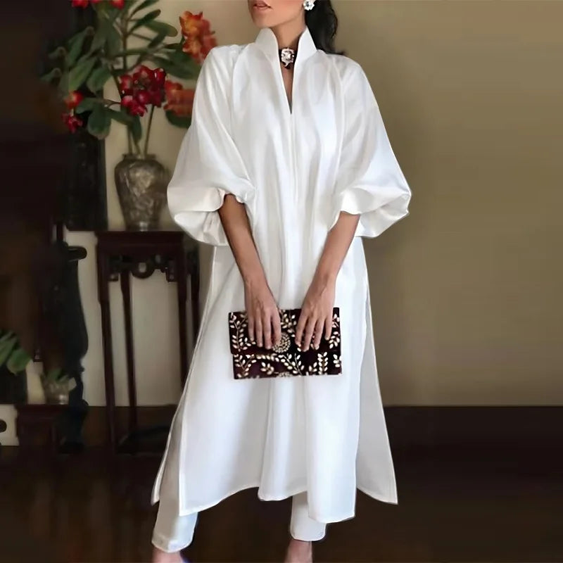 Elastic Waist A-Line Maxi Dress